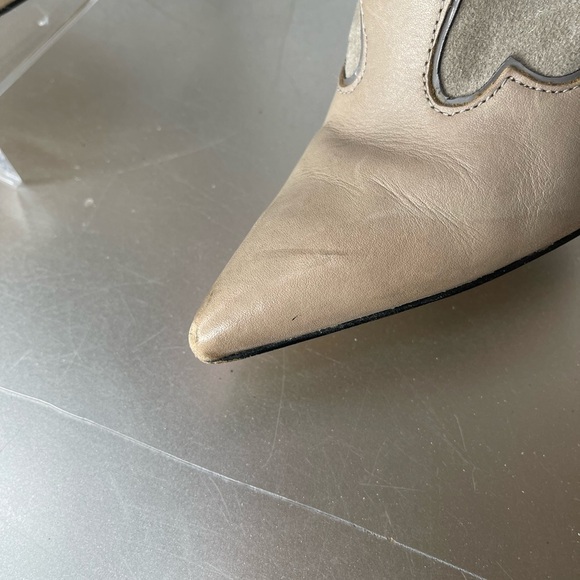 Sam Edelman Bradley Women's Cream Taupe Leather Suede Booties Size 6.5 - Picture 4 of 6